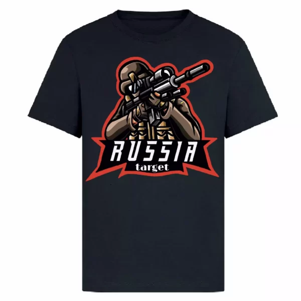 t- shirt in black colour with a print of sniper