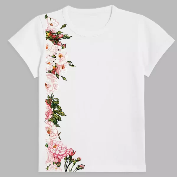 t-shirt in white colour with a print of spring flowers