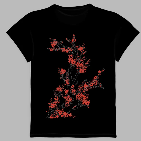 a black t-shirt with a print of the tree of life