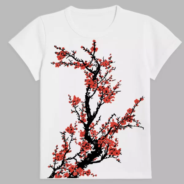 t-shirt in white colour with a print of the tree of life
