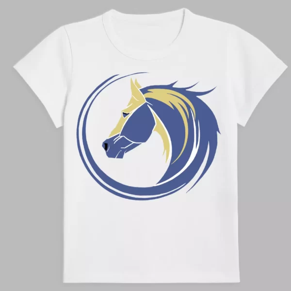 t-shirt in white colour with a print of horse