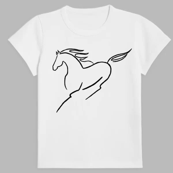 t-shirt in white colour with a print of horse
