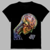 a black t-shirt with a print of the transparency of being