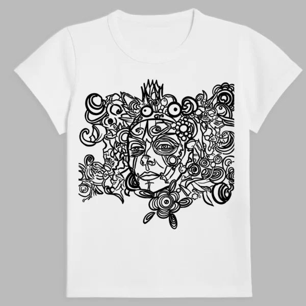 t-shirt in white colour with a print of mask
