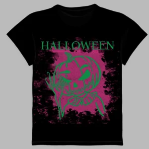 a black t-shirt with a halloween print