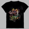 a black t-shirt with a print of fantastic rat