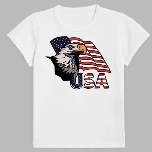 white t-shirt with united states print