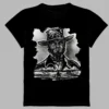 a black t-shirt with a print of the cowboy