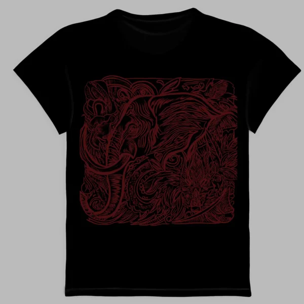 a black t-shirt with elephant print
