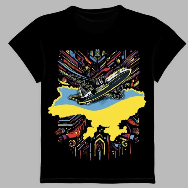 black t-shirt with a print ukrainian dream