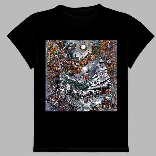 Black t-shirt with christmas tale