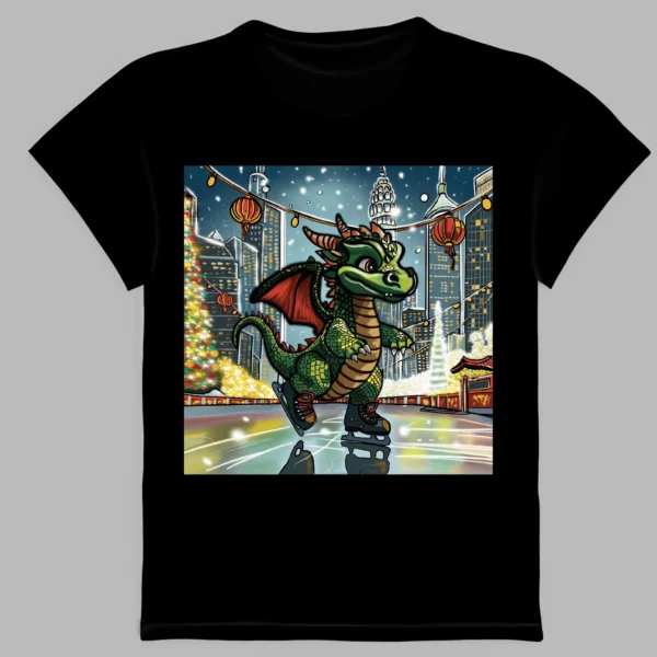 black t-shirt with dragon print
