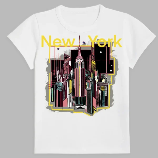 white t-shirt with New York print