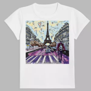 white t-shirt with avenue bliss print
