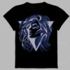 black t-shirt with feminine style print
