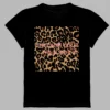 black t-shirt with a leopard print